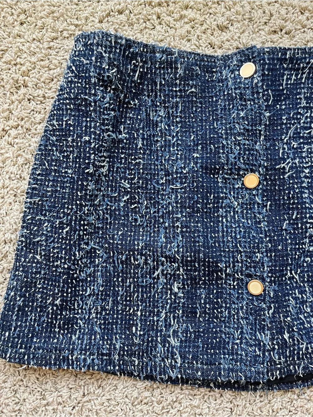 Frame faux-tweed denim miniskirt - Picture 2 of 3